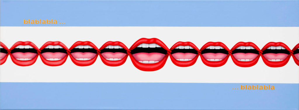 CADENA NACIONAL | 80 x 30 cms. Óleo y Acrílico sobre tela. 2015