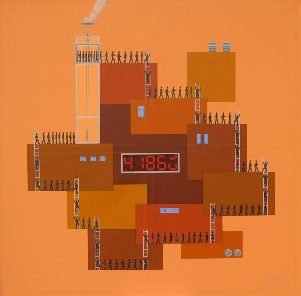 RUTINA | 100 x 100 cms. Óleo y Acrílico sobre tela. 2012