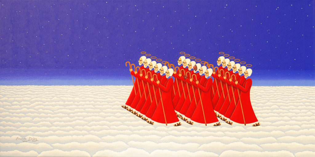 CUANDO LOS SANTOS VIENEN MARCHANDO | 80 x 40 cms. Óleo y Acrílico sobre tela. 2012